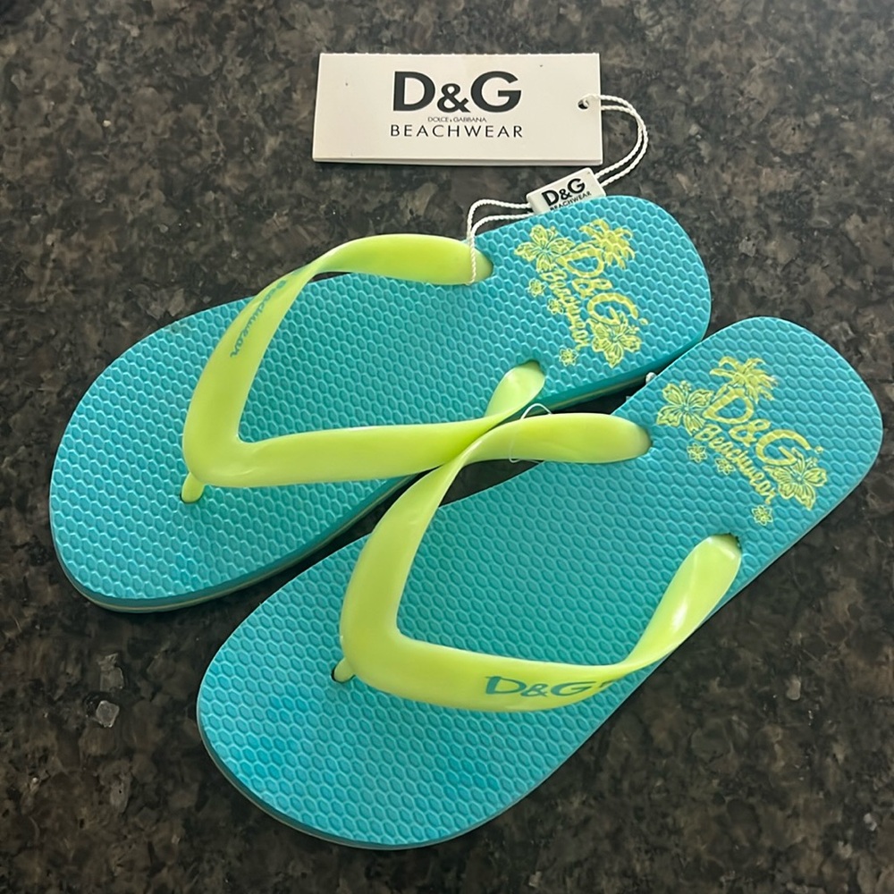 Dolce & Gabbana Blue and Yellow Sandals